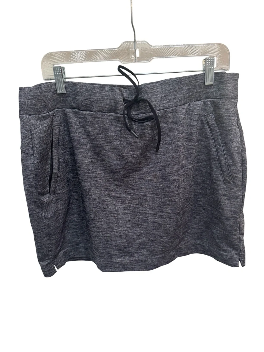 Athleta Metro Downtown Skort Gray Size L Athletic Zip Pockets Golf Tennis Sport